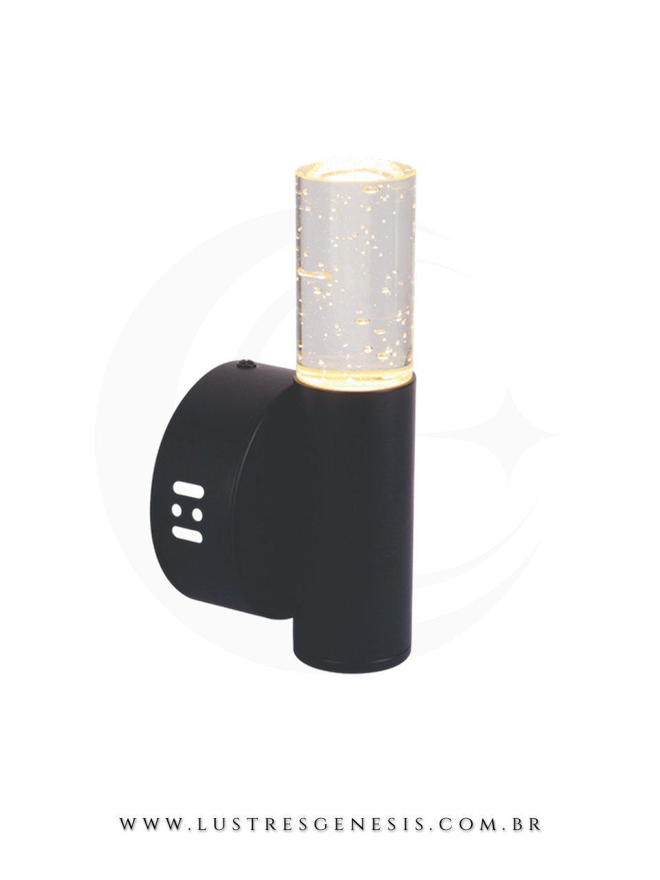 Arandela de Parede Cristal Mede 10x20cm e possui LED de 5W 3000K 500LM bivolt integrado. Perfeita para composição no espelho do banheiro, suíte master, lavabo, hall de entrada e living refinados.
